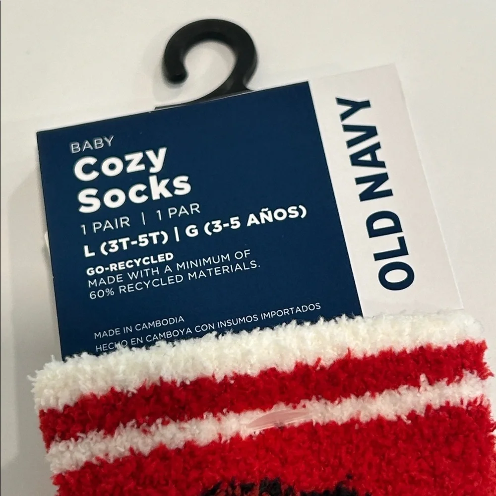 Old Navy Red and White Cozy Socks for kids